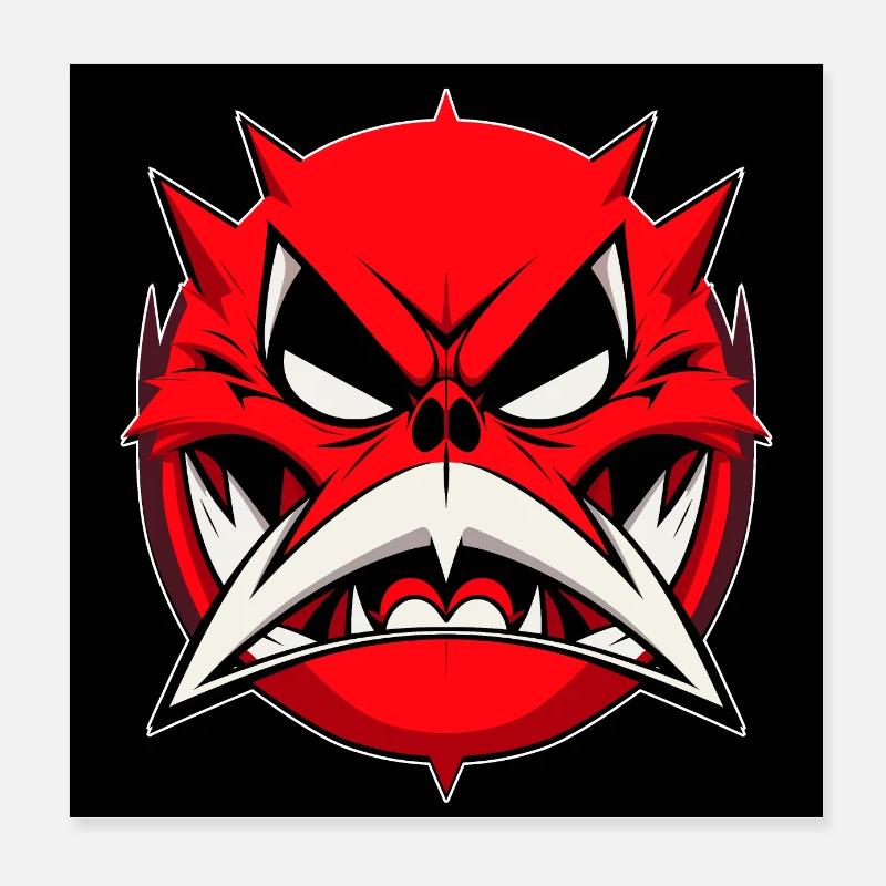 Abstract Evil Face Poster 8" x 8" (20x20 cm)