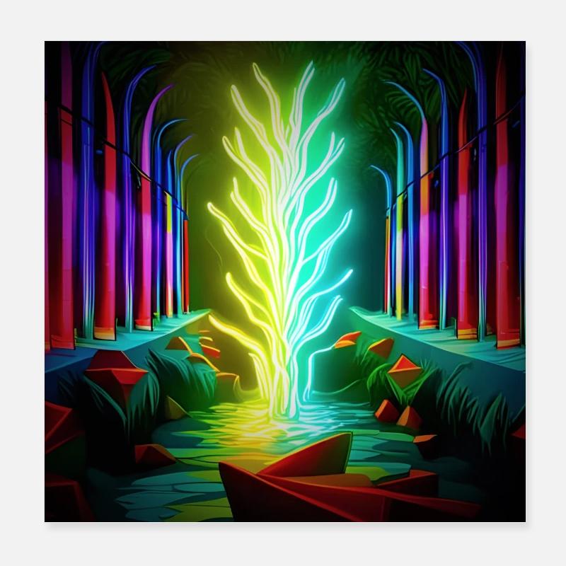 The Neontree - Poster 20x20 cm - Weiß