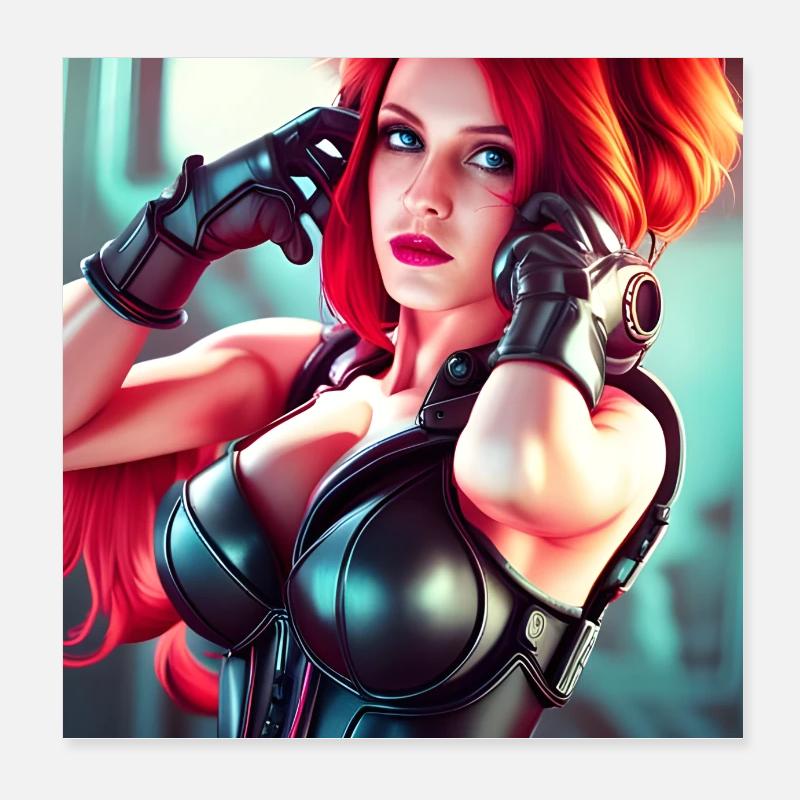 Superbe portrait de rousse Poster 20 x 20 cm