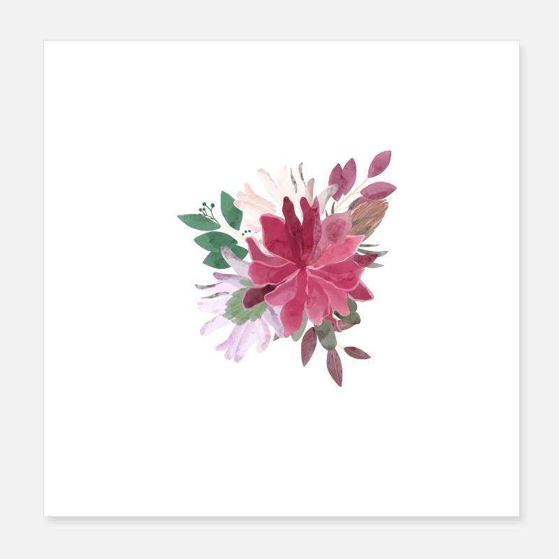 Buchstabe x Blumen Poster 20x20 cm