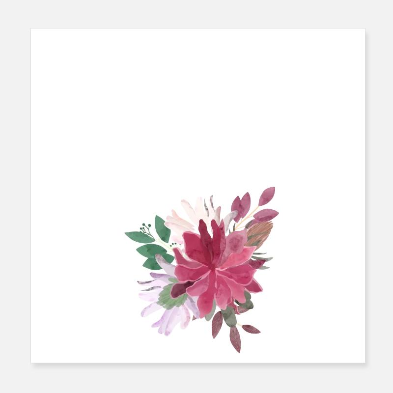 Floral letter Poster 8" x 8" (20x20 cm)