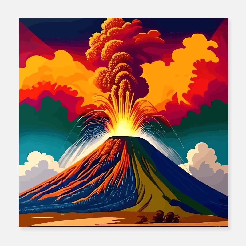 Volcano Poster 20 x 20 cm