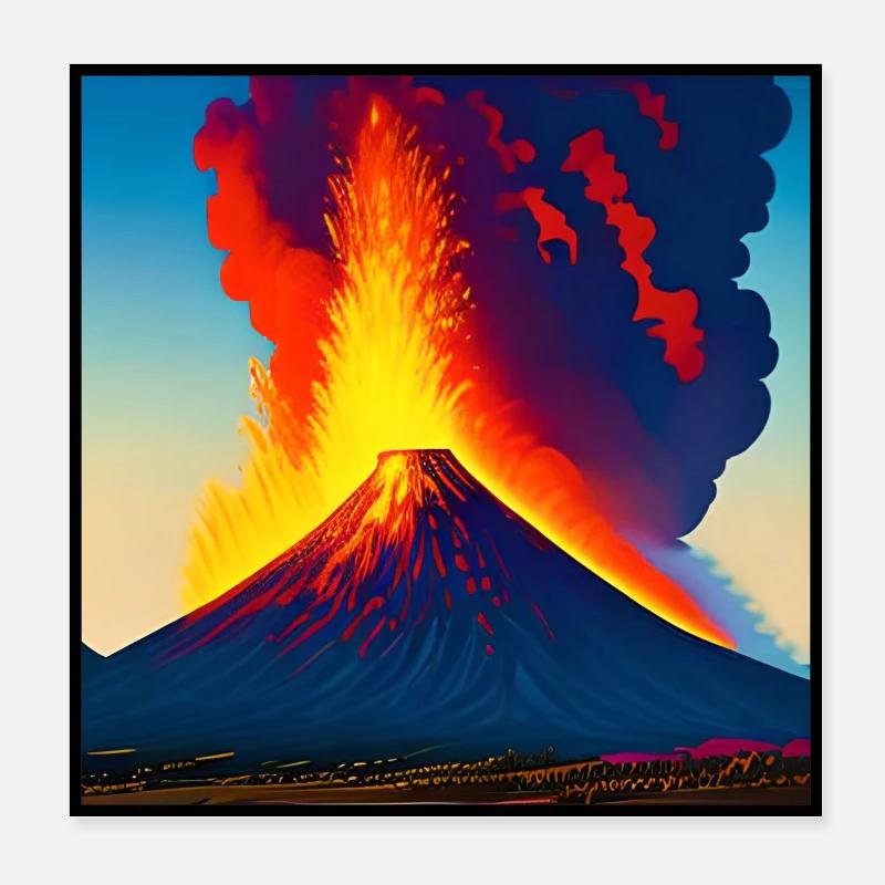 Volcano - Poster 20 x 20 cm - blanc