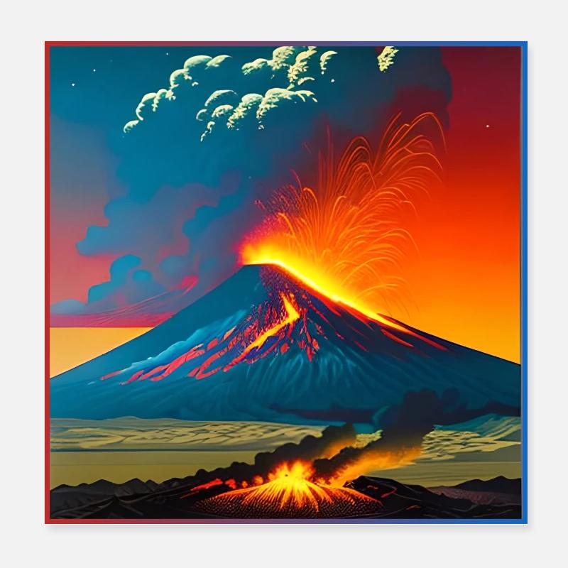 Volcano - Poster 20 x 20 cm - blanc