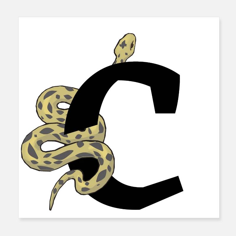 Lettre c serpent Poster 20 x 20 cm