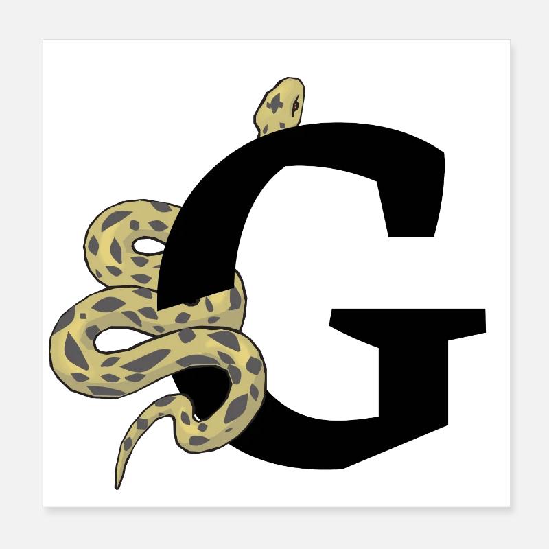 Lettre g serpent Poster 20 x 20 cm