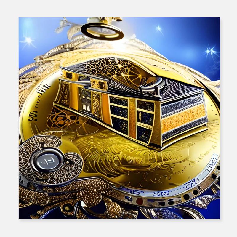 Abstraction de l’horloge Poster 20 x 20 cm