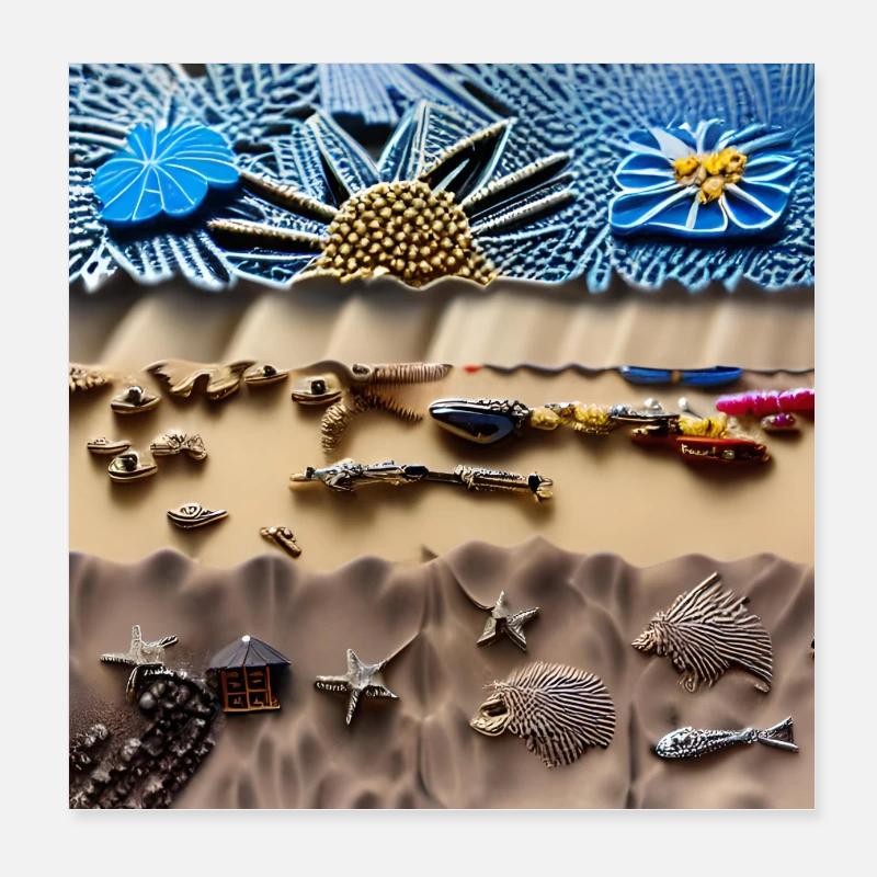 Plage ensoleillée Poster 20 x 20 cm