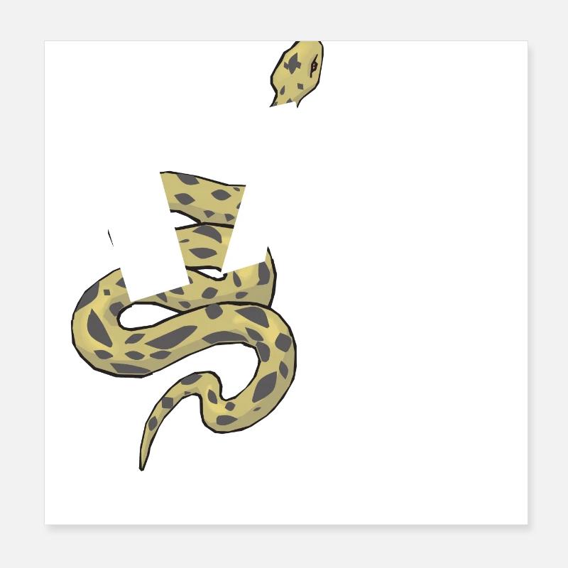 Buchstabe w Schlange Poster 20x20 cm
