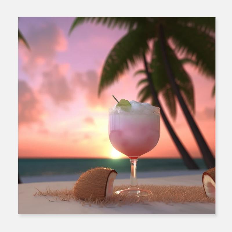 Cocktail 4 Cadeau Poster 20 x 20 cm