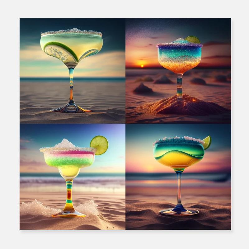 Cocktails 2 Geschenk Poster 20x20 cm
