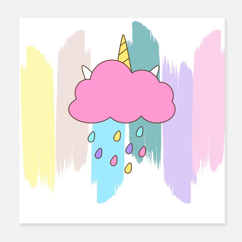 Cute cloud in pastel rainbow Poster 8" x 8" (20x20 cm)