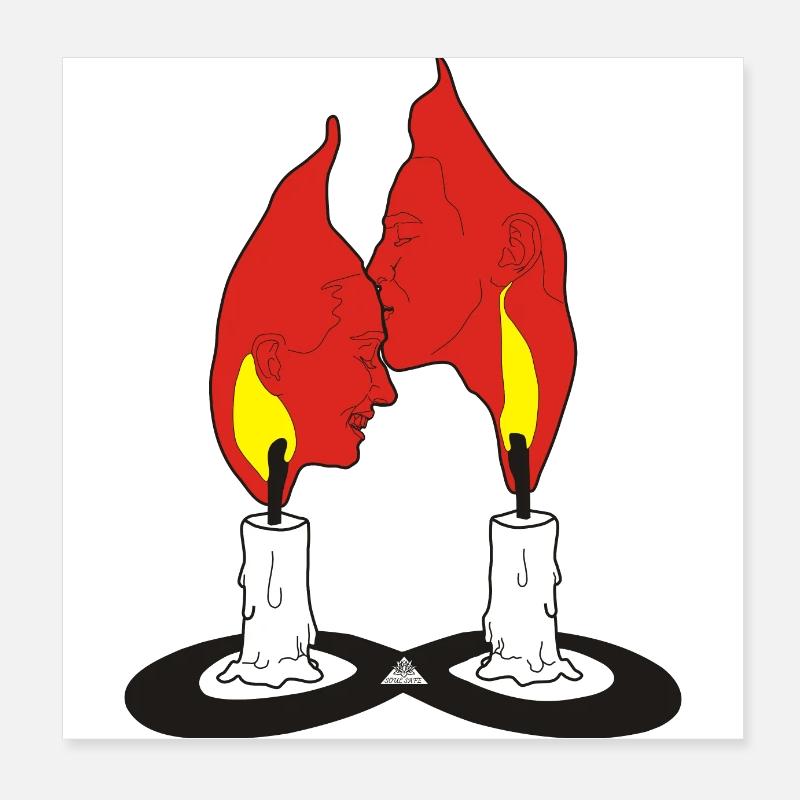 Twin Flame Forehead kiss Poster 8" x 8" (20x20 cm)