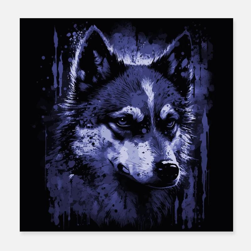 Husky Dog Poster 20x20 cm