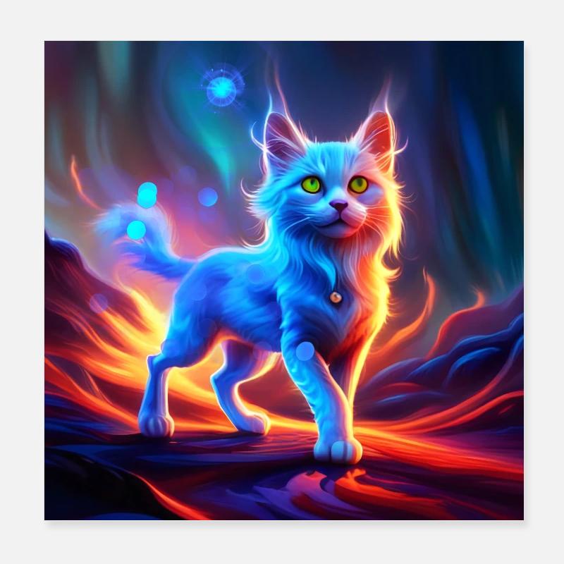 Wonderful blue cat. Poster 8" x 8" (20x20 cm)