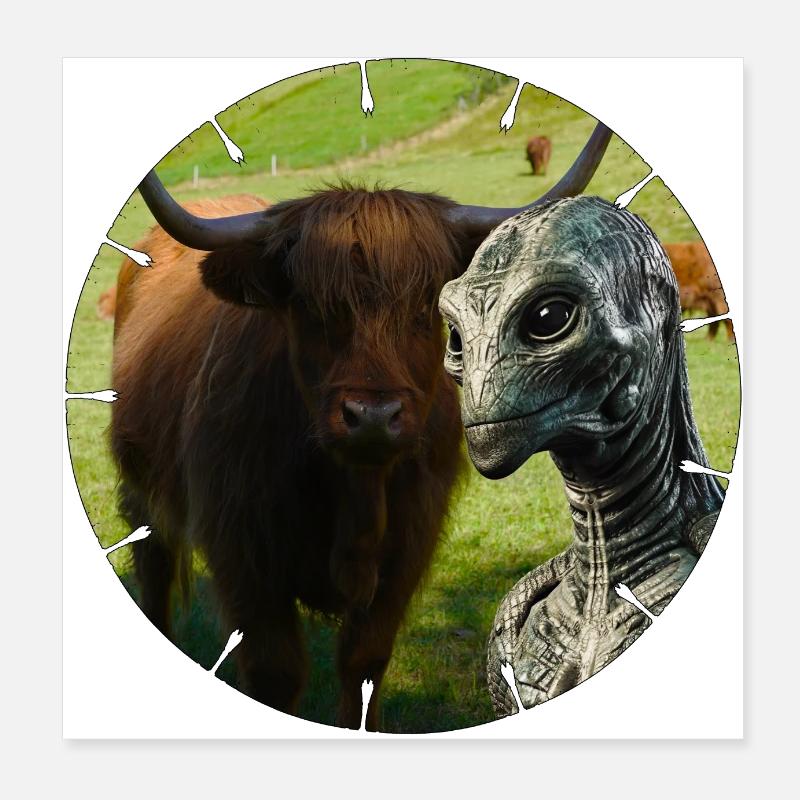 Alien fell into the camera ? Poster 8" x 8" (20x20 cm)