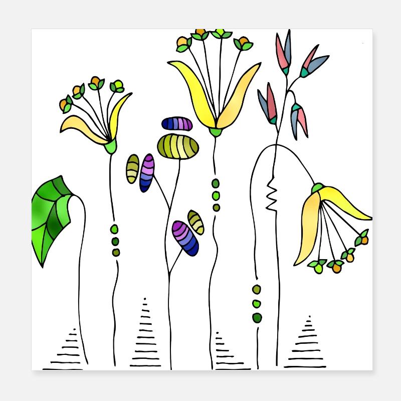 Blumen Poster 20x20 cm