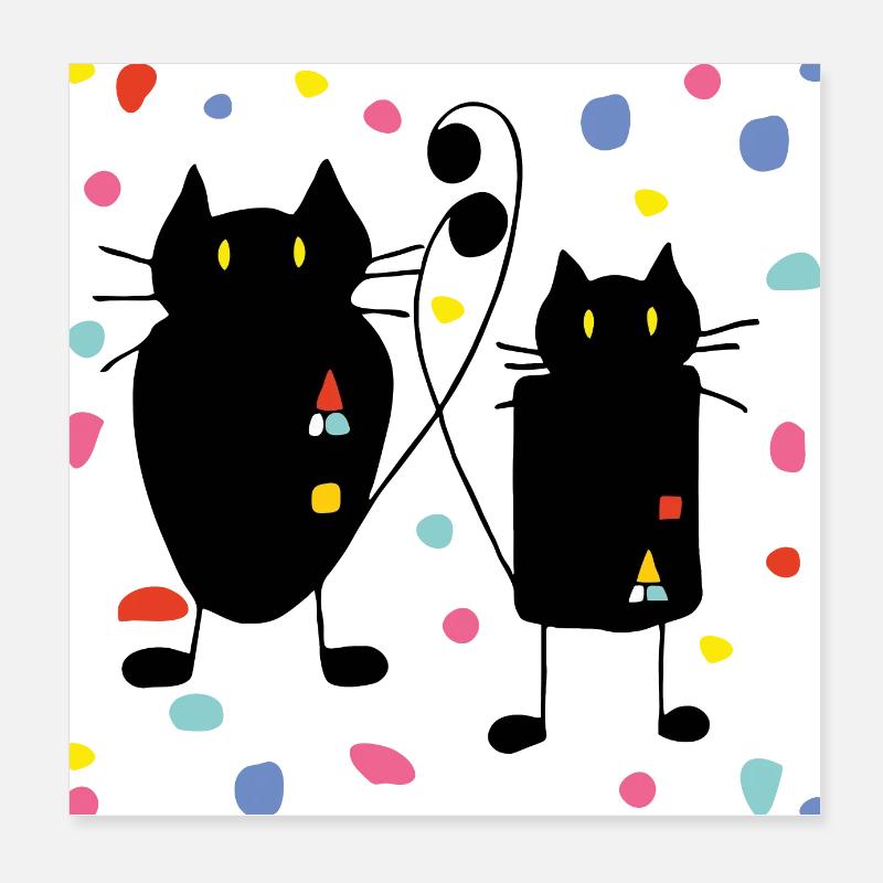 Cats Poster 8" x 8" (20x20 cm)