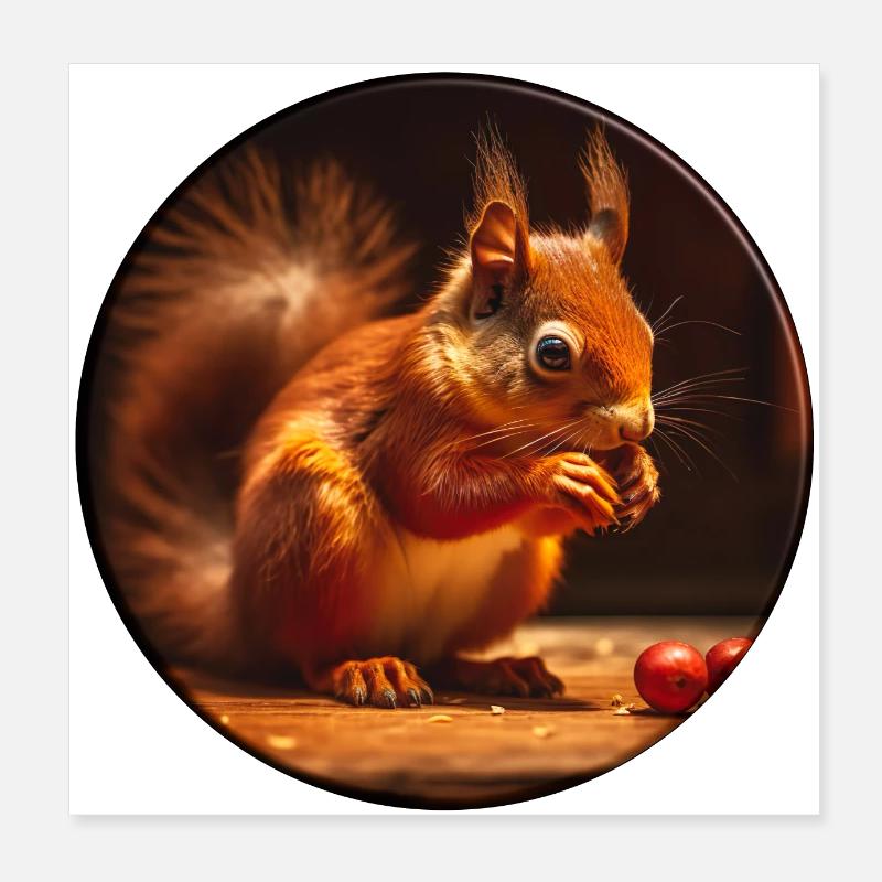 Eichhörnchen sind kuschelige Nagetiere Poster 20x20 cm