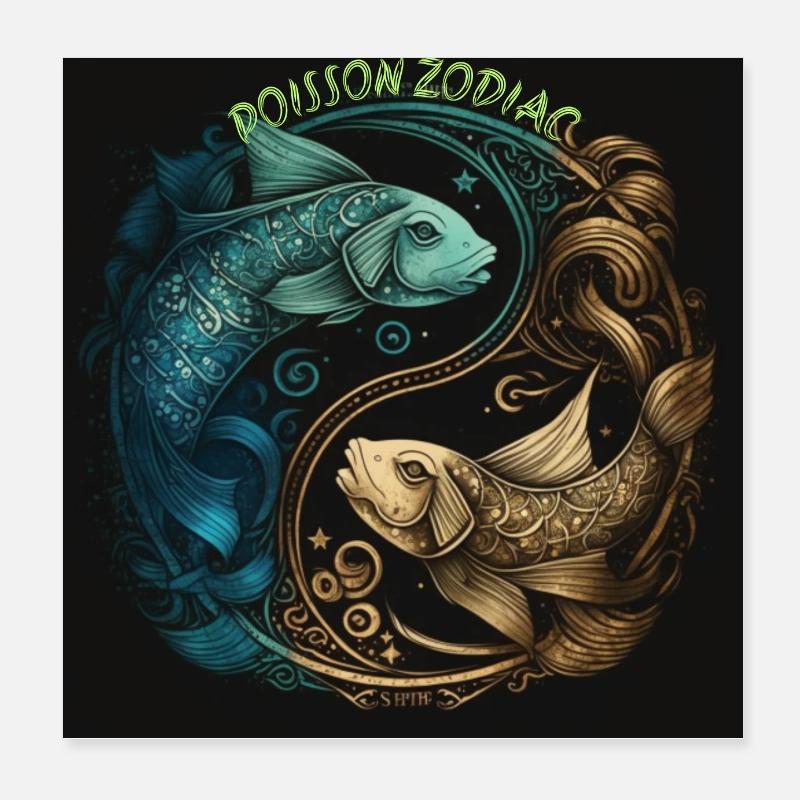 ZODIAC POISSON Poster 20 x 20 cm