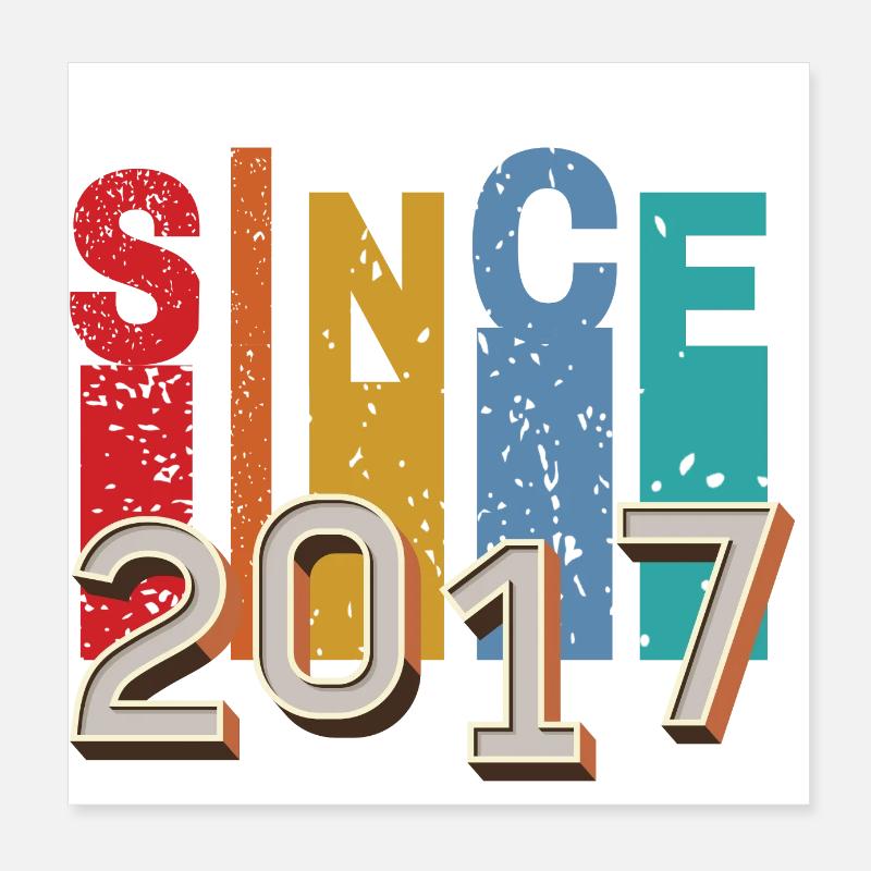 Seit 2017 retro Poster 20x20 cm