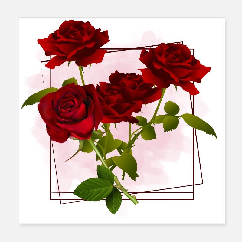 Blumen Rahmen Poster 20x20 cm