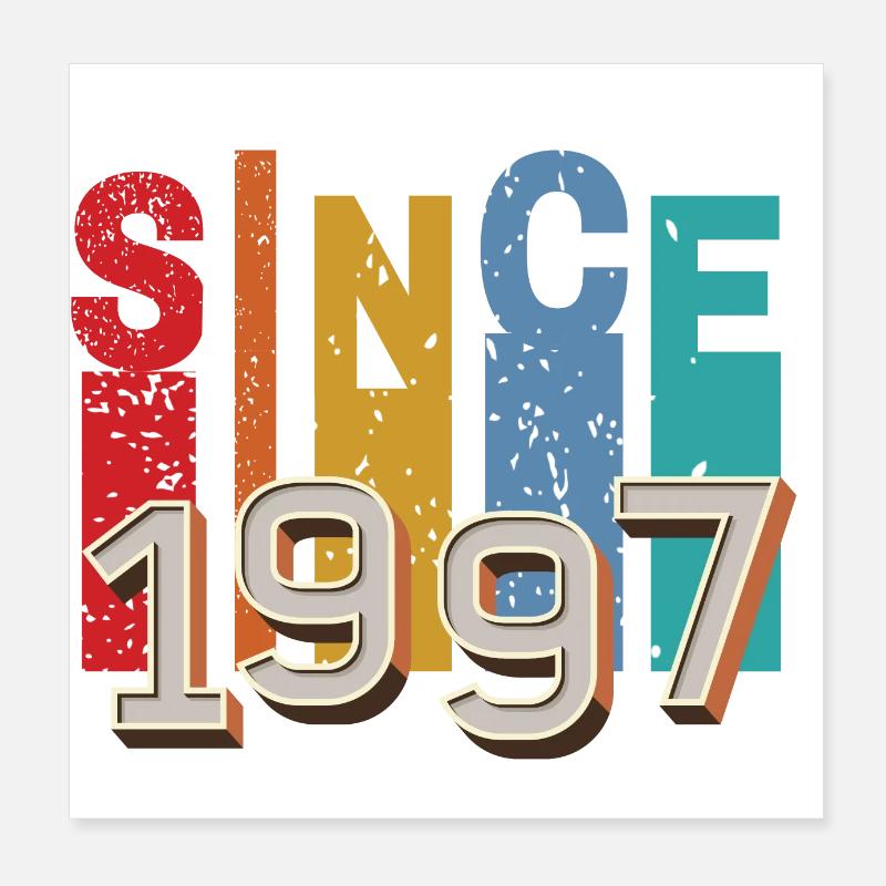 Seit 1997 retro Poster 20x20 cm