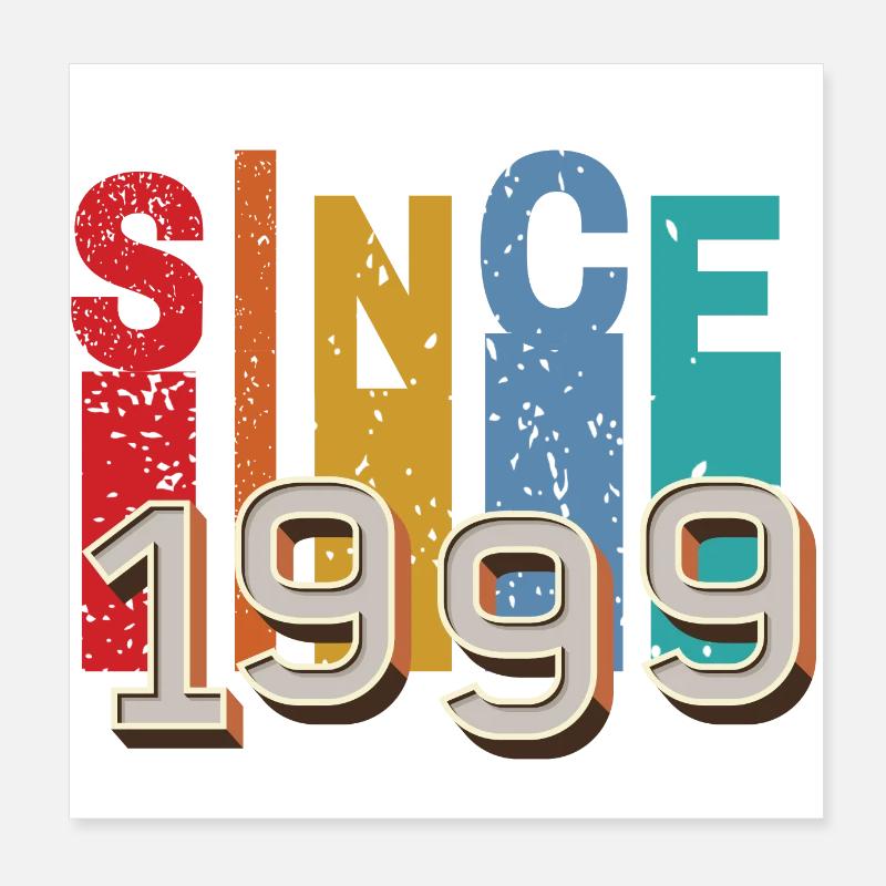 Seit 1999 retro Poster 20x20 cm