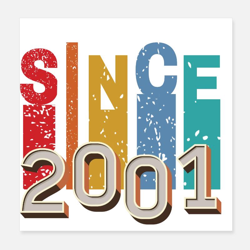 Since 2001 retro Poster 8" x 8" (20x20 cm)