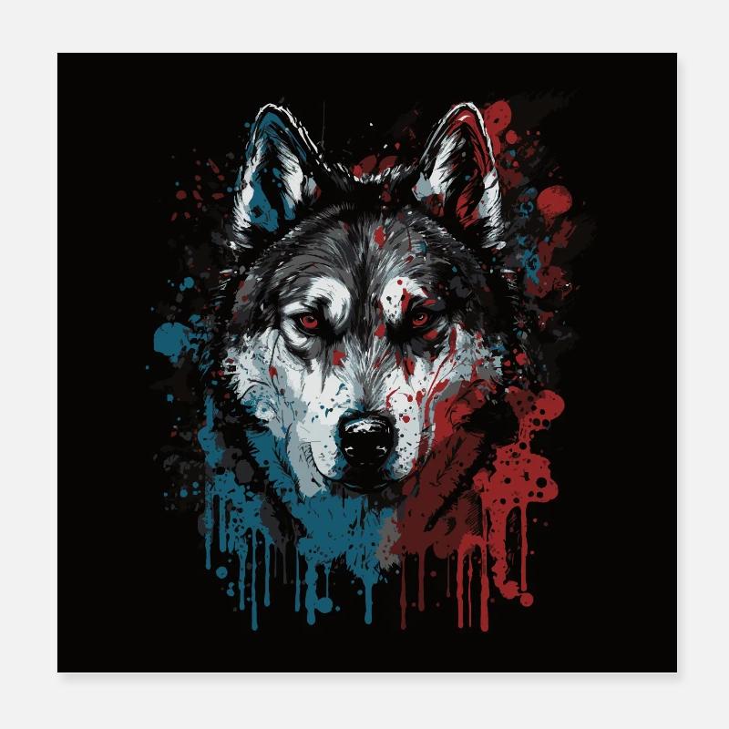 Chien Husky Poster 20 x 20 cm