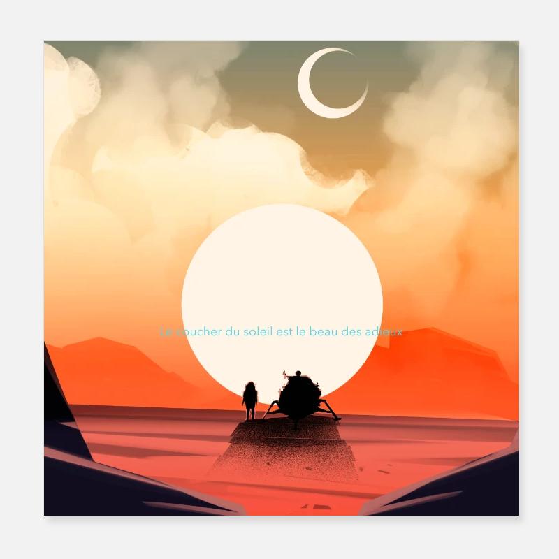 Le coucher du soleil est un beau spectacles Poster 20 x 20 cm