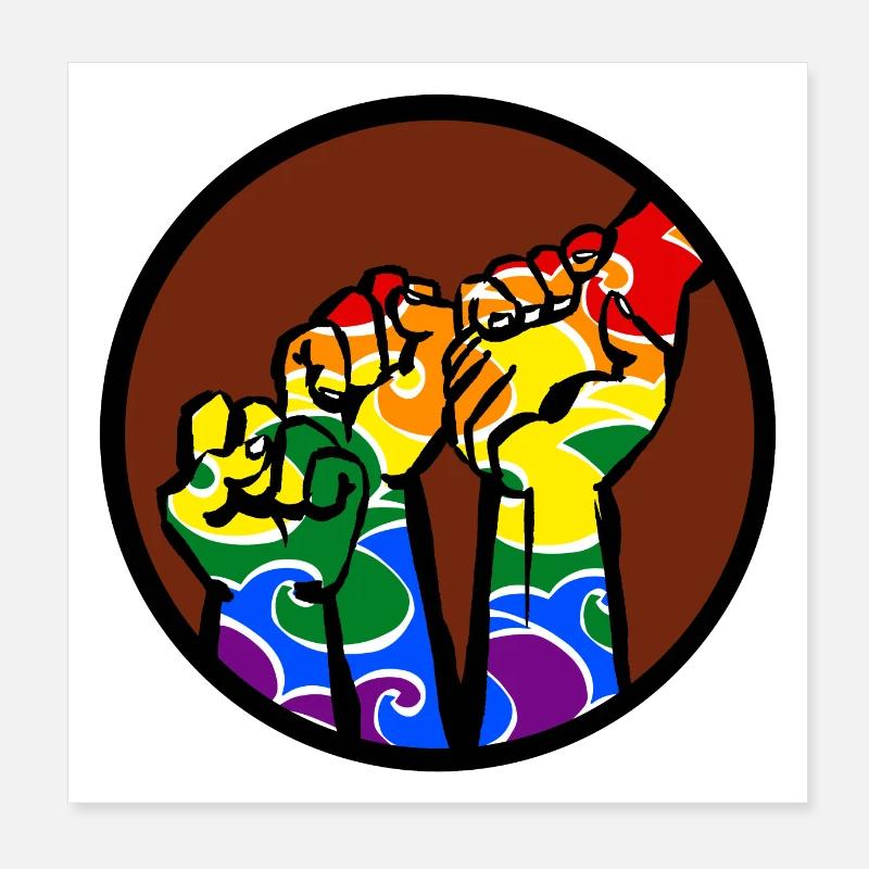 Fists4b LGBT Poster 8" x 8" (20x20 cm)