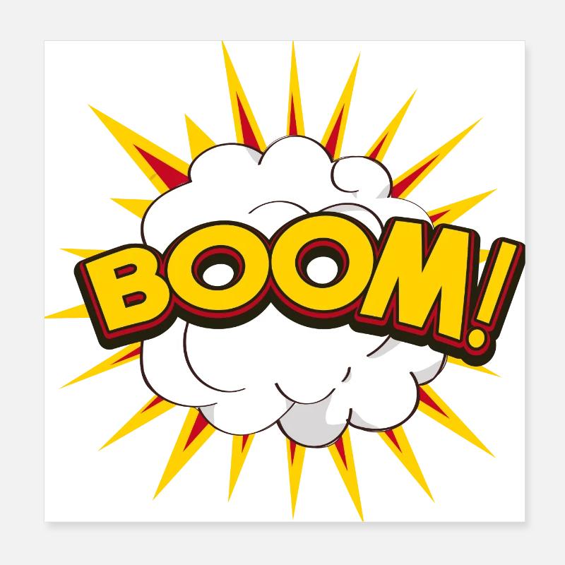 Drôle d’explosion de dessin animé Poster 20 x 20 cm