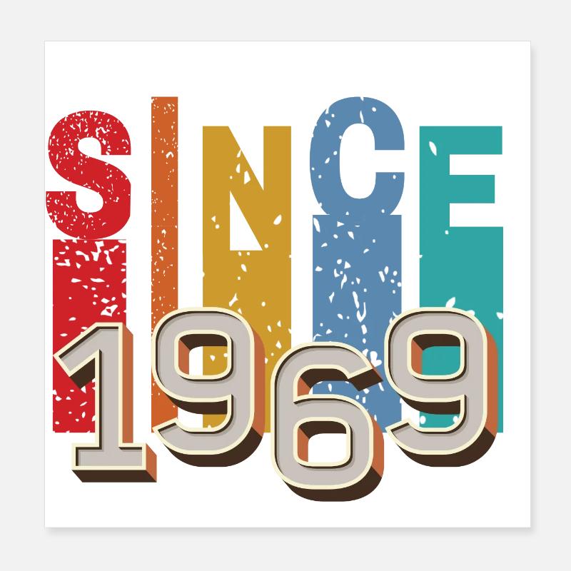 Seit 1969 retro Poster 20x20 cm
