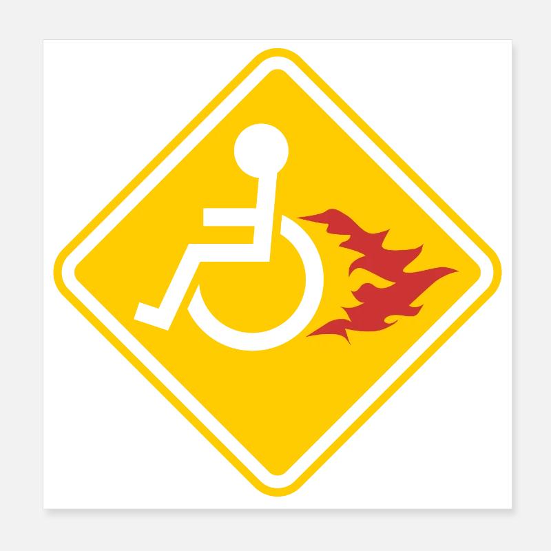Wheelchair On Fire - pos Poster 20x20 cm