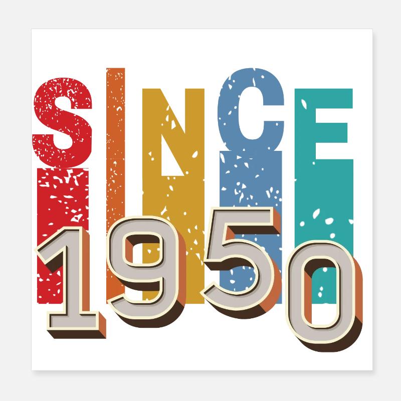 Since 1950 retro Poster 8" x 8" (20x20 cm)