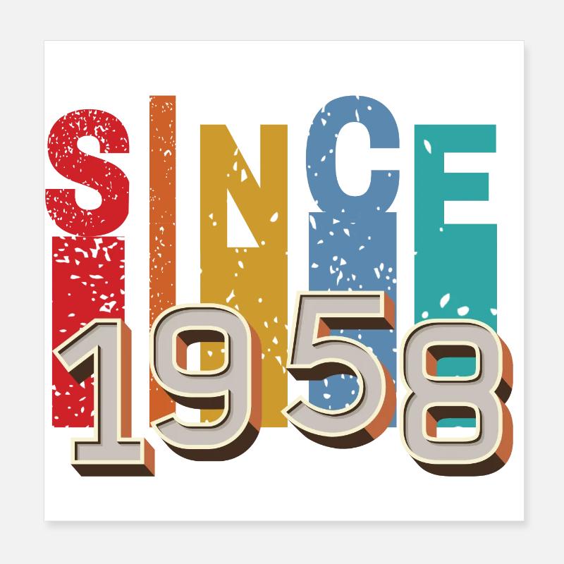 Since 1958 retro Poster 20 x 20 cm