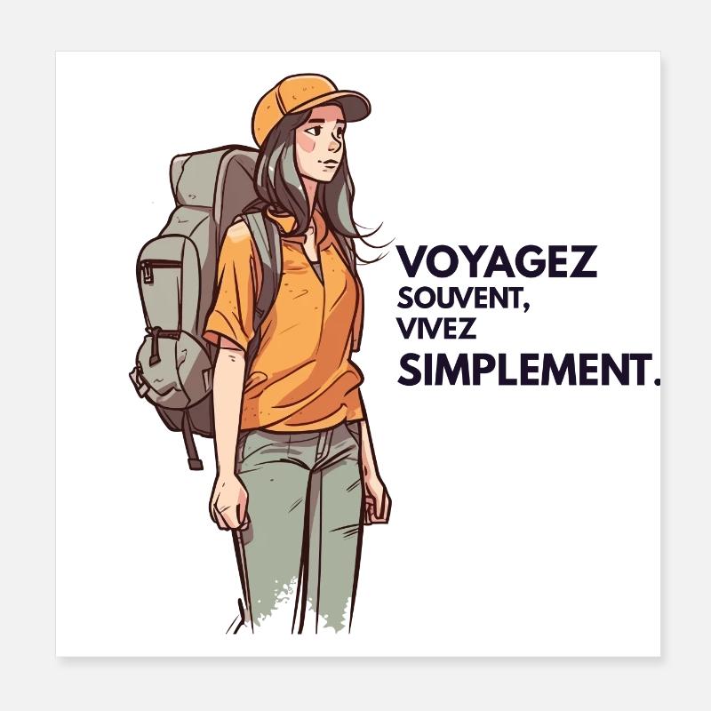 Voyageuse Poster 20 x 20 cm