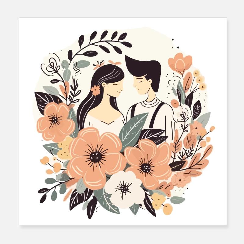 Ehepaar Poster 20x20 cm