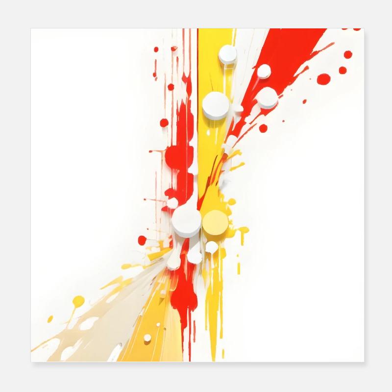 Éclaboussure de couleur abstraite - Poster 20 x 20 cm - blanc