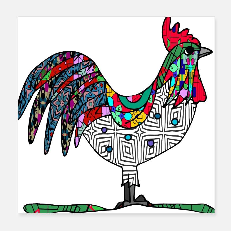 Coq Poster 20 x 20 cm