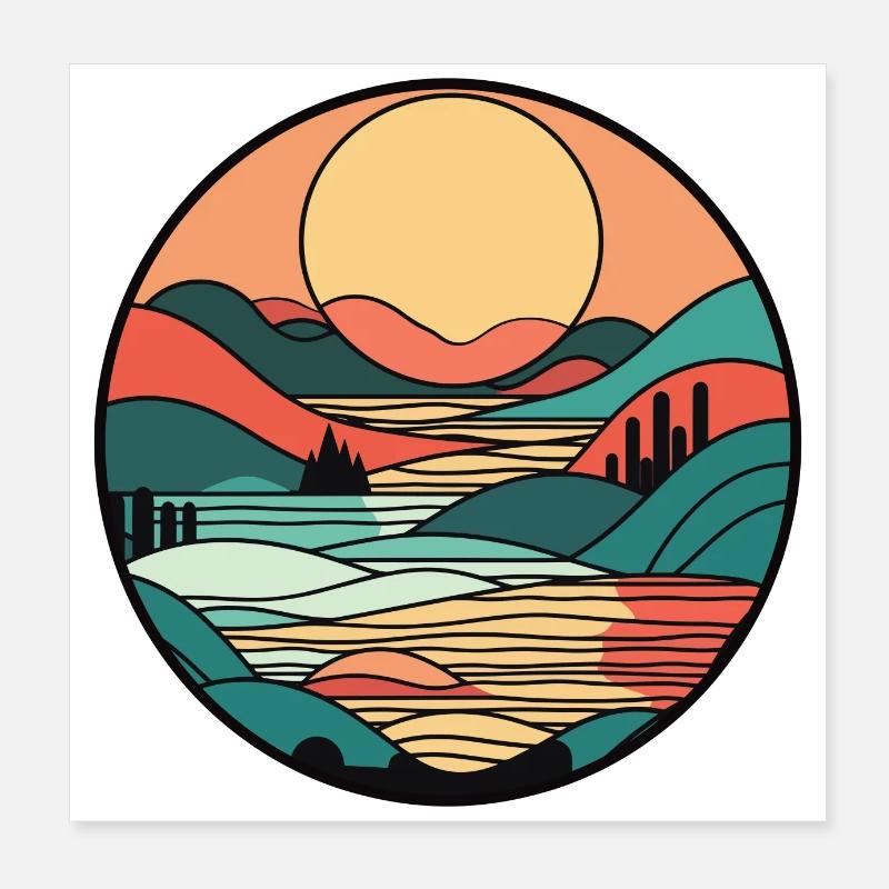 Coucher de soleil Poster 20 x 20 cm