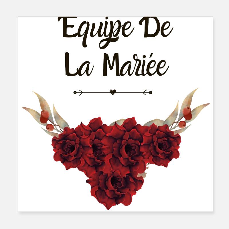 Équipe de la mariée floral Poster 20 x 20 cm