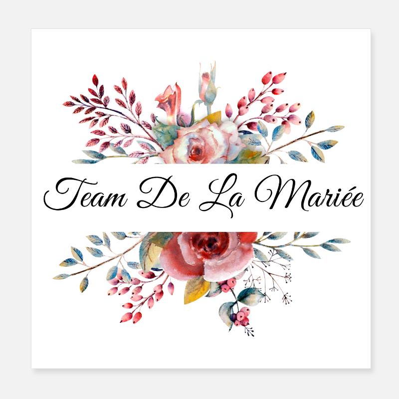 Team de la mariée floral Poster 20 x 20 cm