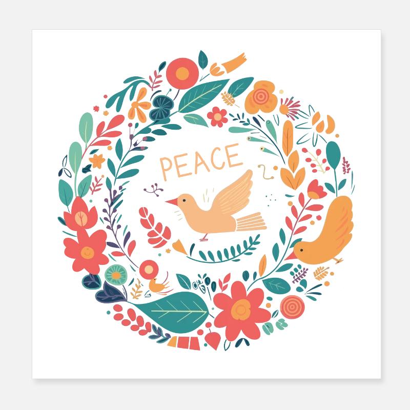 Frieden und Liebe Poster 20x20 cm