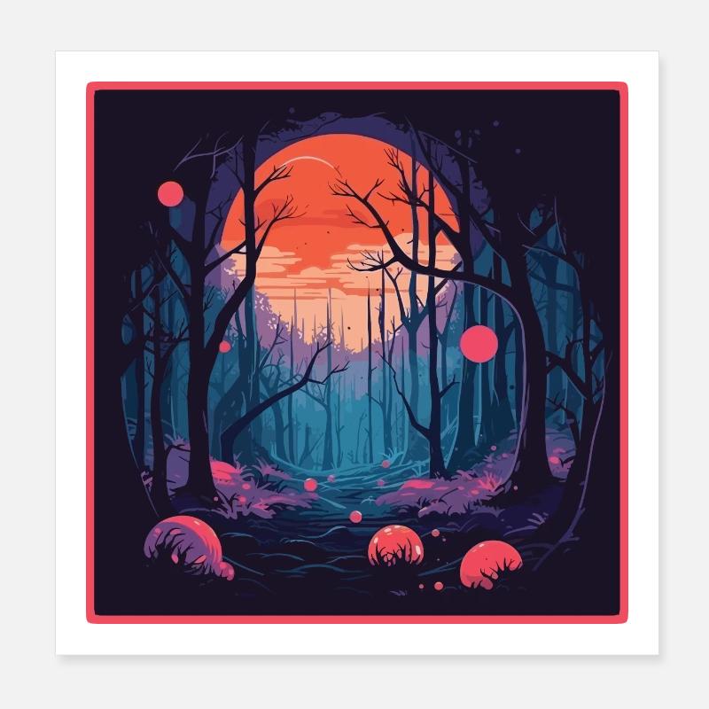 Haunted Forest Poster 8" x 8" (20x20 cm)