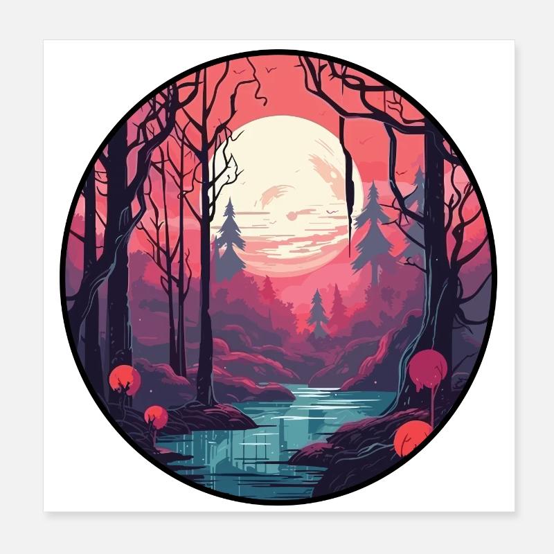 Haunted Forest Poster 8" x 8" (20x20 cm)