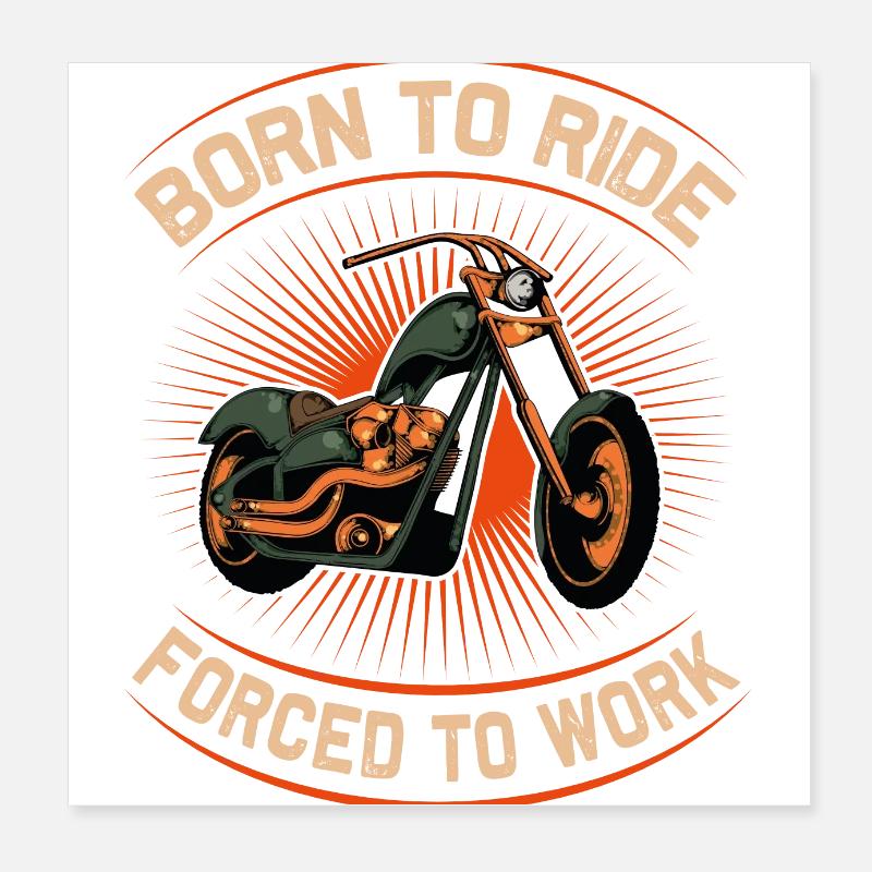 Born To Ride Chopper Design Poster 20x20 cm