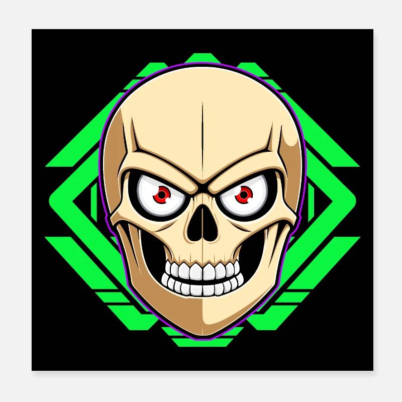 Totenkopf Poster 20x20 cm