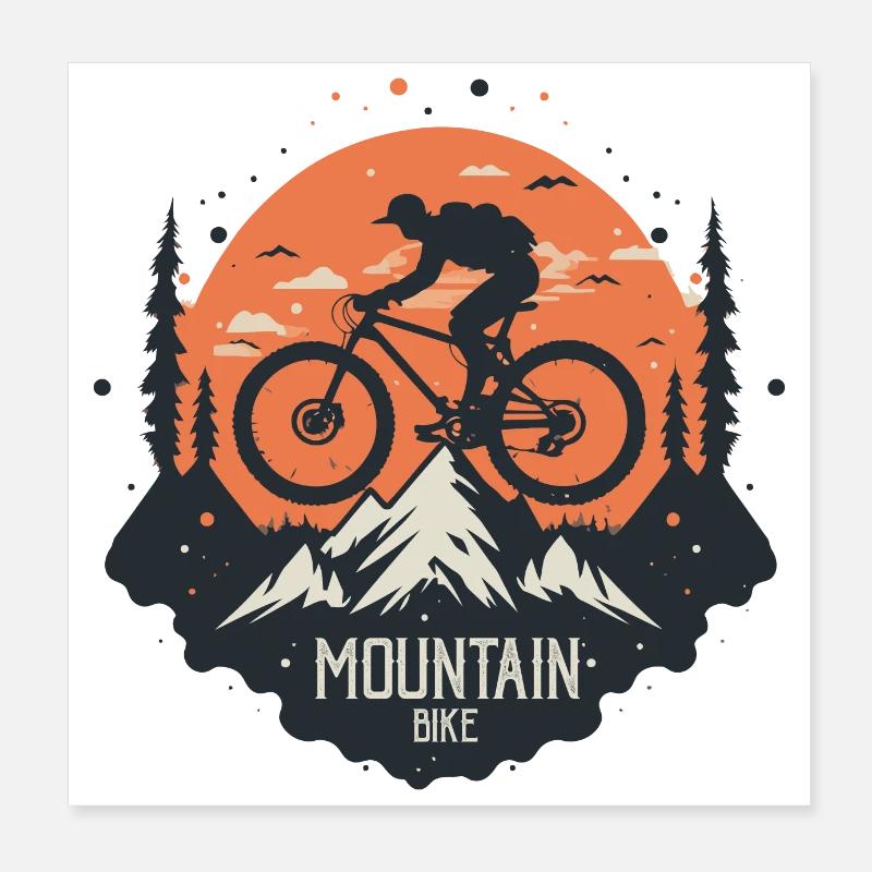 VTT idée Cadeau VTT vélo tout terrain MTB Poster 20 x 20 cm